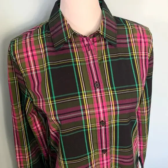 NWT J. Crew Slim-fit Button Down Shirt in Pink Stewart Tartan Size 6 - Picture 3 of 9